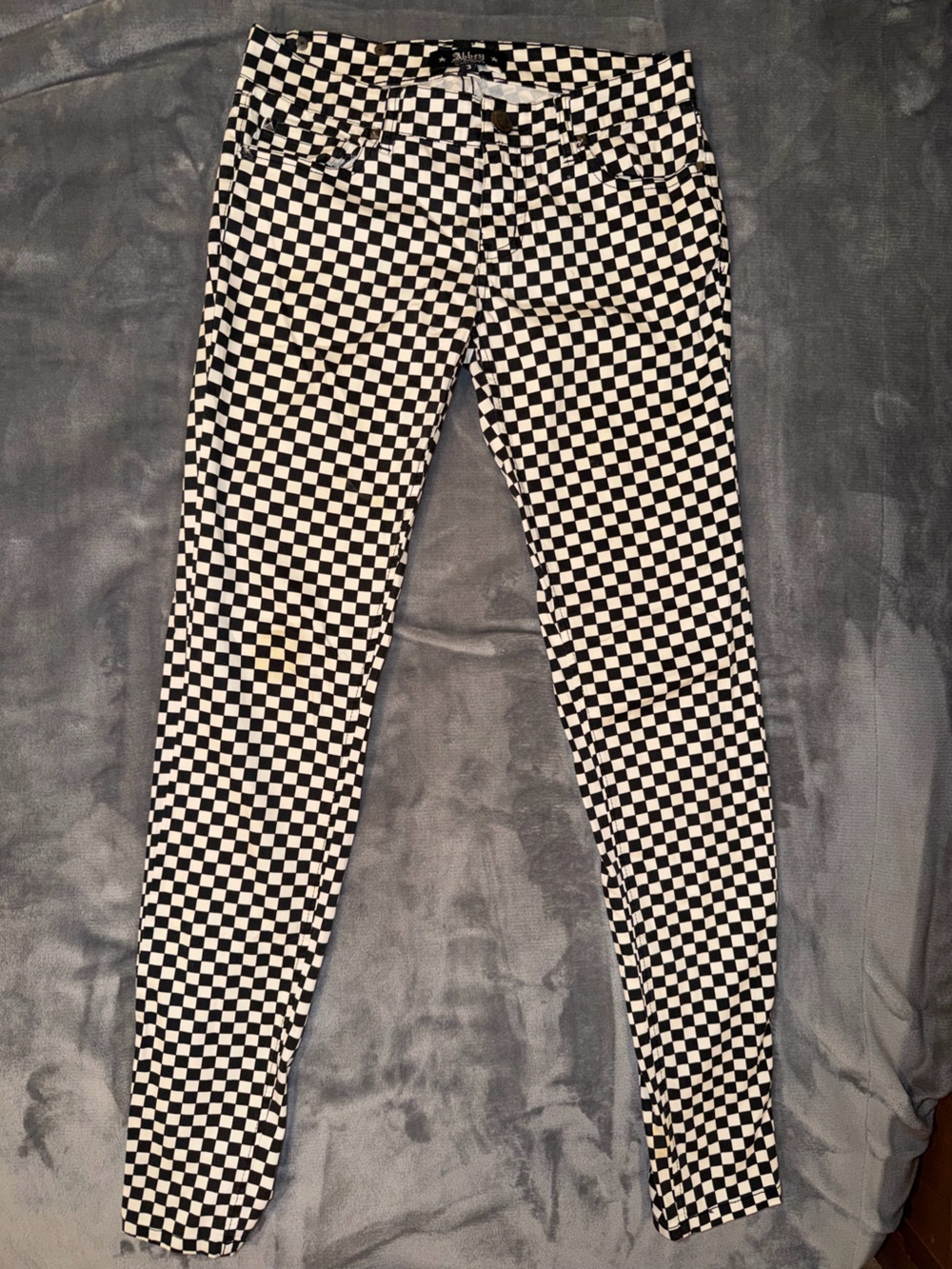 🖤🤍 Abbey Dawn by Avril Lavigne Low Rise Checkerboard Skinny Pants with Studs